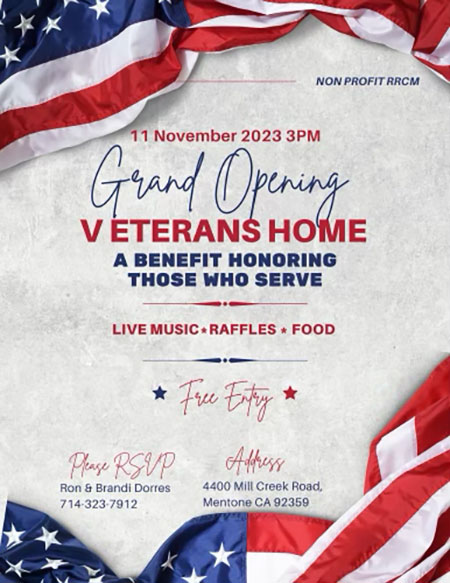 Veterans Home Grand Opening Flyer
